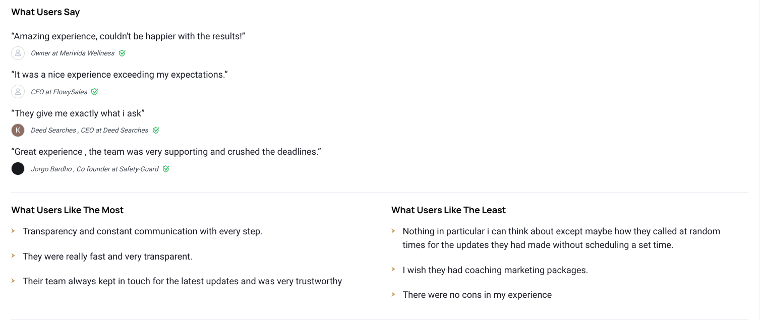 Customer review screenshot